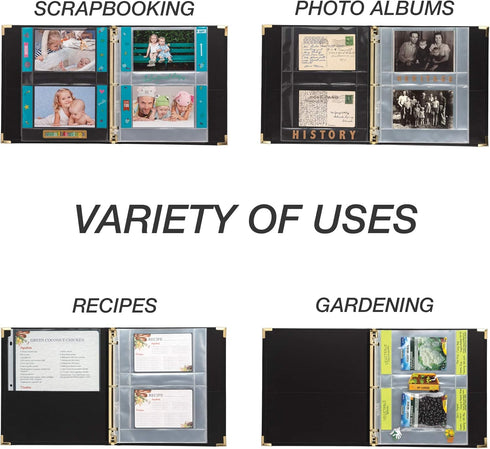 Samsill Recipe Card Page Protectors (50 Count) for 8.5 x 11 Recipe Binders
