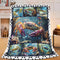 Qvintra Crab Blanket Crabs Throw Blanket Soft Cozy Warm Fuzzy Fleece Lightweight Plush