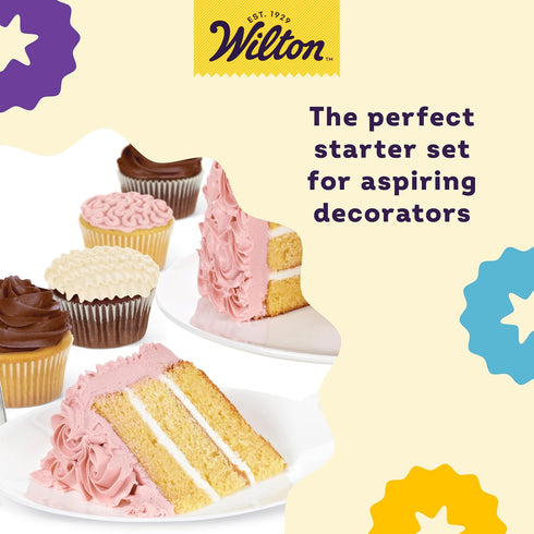 Wilton 20-Piece Beginning Buttercream Decorating Set, Cake Decorating Kit