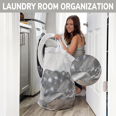 75L Goodpick Laundry Basket with Wheels, Tall Clothes Hamper, Large Laundry Basket with Removable Wash Bag for Corner