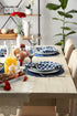DII PVC Tabletop Collection Woven Indoor/Outdoor Round Placemat Set, Nautical Blue, 6 Piece, 13.75"