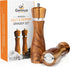 Set: 8 Inches Gennua Kitchen Wooden Salt and Pepper Grinder Refillable Salt & Pepper Mills Adjust for Customized