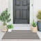 Collive Black and White Striped Door Mat, 27.5" x 43.3", Reversible Washable Front Porch Rug for Indoor Outdoor
