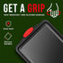 Nonstick Cookie Sheet Pan, Carbon Steel Oven Tray with Red Silicone Handles, Small Bakeware with Gray Coating