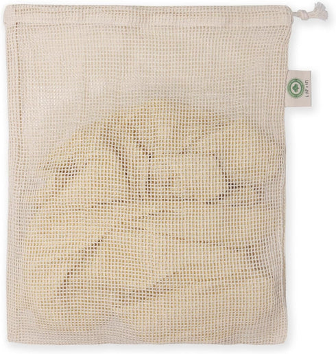 Cotton Mesh Lingerie Laundry Bags, 3 Pack Large Bags for Washing Machine, Microplastic-free, Sustainable