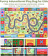 3x5 Terrug Kids Rug for Playroom & Classroom, Washable Nursery Carpet, Non-Slip Play Mat - ABC, Numbers, Animal, Color