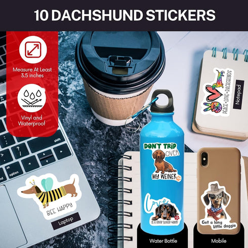 Dachshund Cutting Board and Stickers - Unique Gifts for Dachshund Lovers by Leann Michael