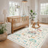 5x7ft nesrt Washable Area Rugs for Living Room Beige, Soft Dragon Animal Print Bedroom Rugs Non Slip, Botanical Forest