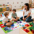 OVALLEY Hopscotch Rug for Kids, Soft & Fun Zoo Animals Hopscotch Play Mat, ABC Classroom Learning Mat, Small Kids Rug
