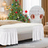 Biscaynebay Wrap Around Bed Skirts - Extra Short Drop of 9" for King & Cal King Beds, White Elastic Dust Ruffles