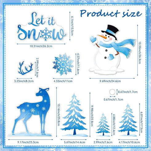 29 Pcs Let It Snow Refrigerator Magnet Decorative Winter Wonderland Fridge Decorations Snowflake Snowman Garage Door Magnet Decals for Xmas Car Garage Metal Door Cabinet Refrigerator Decor