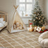 TOOHUB 8X10Feet Fluffy Rug for Bedroom, Stripe Checkered Rug Anti-Skid High Pile for Living Room Bedroom Kids Room
