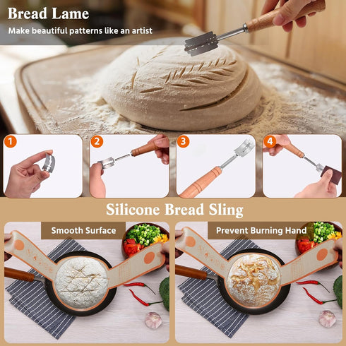 33 Sourdough Bread Baking Supplies, PCS Sourdough Starter Kit, Sour Dough Kit Tools, Bread Making Tools Kits Includes