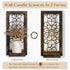 Set Farmhouse Wall Candle Holder Decor: Rustic Candle Sconces of Two for Pillar Candles - Brown Wooden Shelving