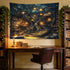 60L 80W Inches HVEST Fantasy Library Bookshelf Tapestry for Classroom Fairytale Tree Magic Bookshelf Wall Decor Retro