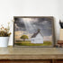 Beautiful Scene Wooden Art Framed - Little House under the Sun Wood Artwork Painting for Office (12'' x 16'' x 1 Panel)