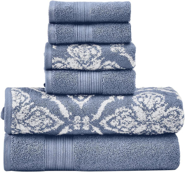 Modern Threads Amaris 6-Piece Reversible Yarn Dyed Jacquard Towel Set - Bath