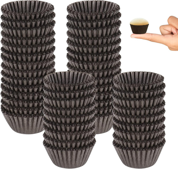 Dreamtop 900 Pieces Mini Cupcake Liners, Brown Baking Cups for Muffins and Cupcake Wrappers