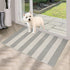 Striped Grey and White Outdoor Rug 2x3,Washable Reversible Front Door Mat Cotton Hand-Woven Porch Rug, Foldable Spring Layered Door Mats for Entryway/Farmhouse by Sungea