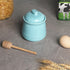 pot,12oz LEETOYI Porcelain Honey Jar with Lid and Honey Dipper,Ceramic Honey (Turquoise)