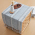 36 Inches 15x36 Inches Farmhouse Rustic Blue Table Runner with Tassels Boho Linen Style Braided Striped Table Runners