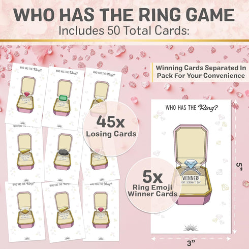 Who Has The Ring Bridal Shower Scratch Off Game - Hilarious Losing Phrases on Ticket Cards for 30 Guests