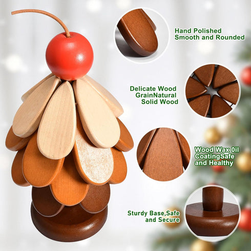 Set Wooden Christmas Tree Shaped Coasters for Home Dcor, Enterway Decor, Dinner Table or Coffee Table Dcor. Wooden