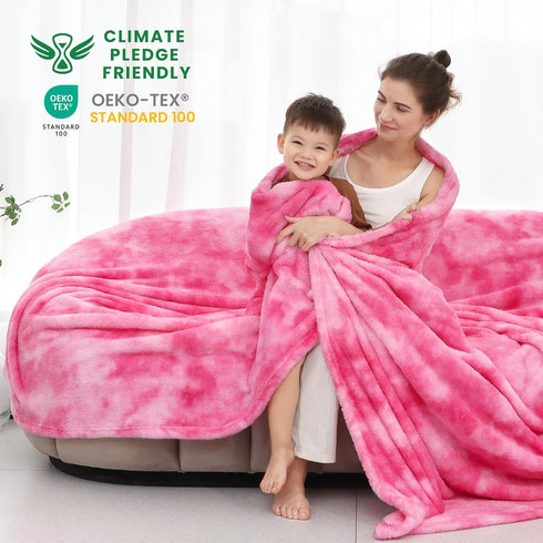 Cozy Fleece Throw Blanket Soft Lightweight Throw Blankets Warm Plush Pink Fall Blankets and Throws Couch Sofa Bed