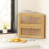 Countertop, BAMBANG Corner Bread Box for Kitchen Double Layer Bamboo Bread Storage Container with Wavy Windows