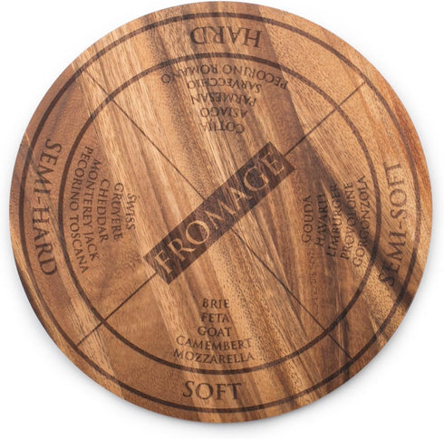 Ironwood Gourmet 28686 Round Dorset Cheese and Charcuterie Paddle
