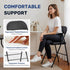 2 Pack Commercial-Grade Simple Deluxe Portable Padded Folding Chairs, Leather Upholstered Seat Pad & Durable Metal