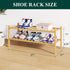 Closet, 2 Smiry Bamboo Shoe Rack for Tier Wooden Stackable Shoe Organizer, Free Standing Shoes Storage Shelf