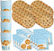 Milk and Cookies Birthday Party Supplies Set - Plates, Napkins, Cups Tableware Kit for 16 Guests