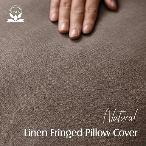 Cozy 2424 Inch,1PC,Light Foindtower Decorative Linen Fringe Throw Pillow Covers Boho Farmhouse Cushion Cover