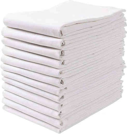 Wealuxe Flour Sack Dish Towels for Kitchen, 12 Pack, 28x28 - Lint-Free,