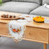 Jovialix 90 Inches Thanksgiving Fall Table Runner Long - Ivory Cutwork Lace with Embroidered Pumpkins & Maple Leaves