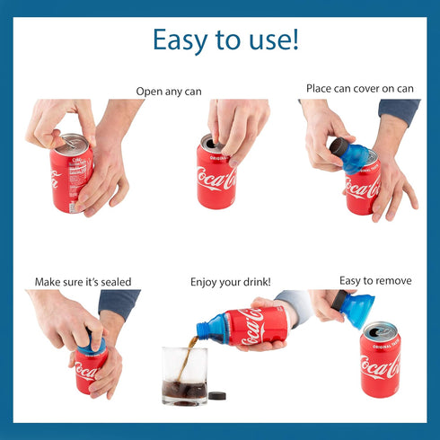 Clear Soda Can Lids (6 Pack) | Superior Can Covers for Soda, Beer, Energy Drinks, Juice, Seltzer | Must-Have Picnic