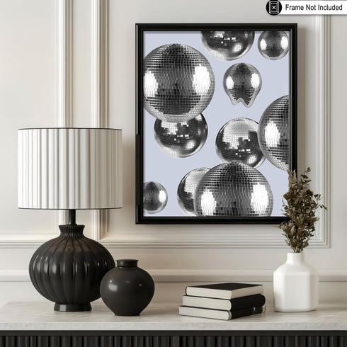 16x20 Poster Master Disco Ball Print - Silver Balls Poster - Modern & Preppy Art - Trendy Disco Design - Club & Bar