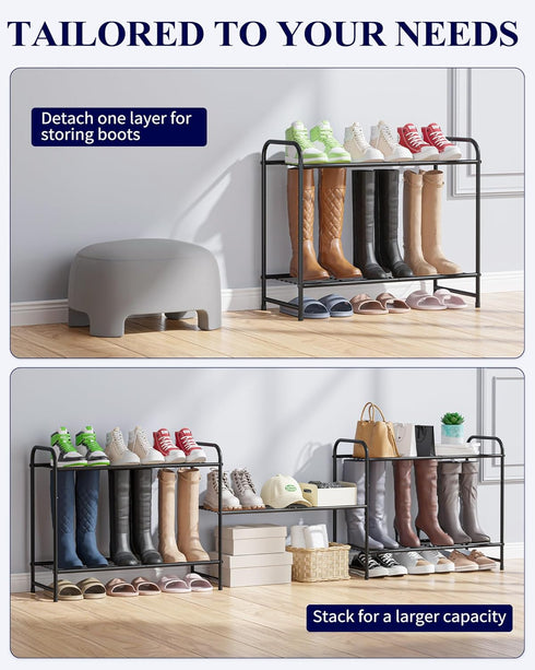 Closet Closet 25.6" 3 Kitsure Shoe Rack - Stainless Steel Shoe Organizer, Sturdy Shoe Rack for and Front Door Entrance
