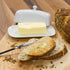 4.5 8 Now Designs Stoneware Rectangle Butter Dish with Lid, White x