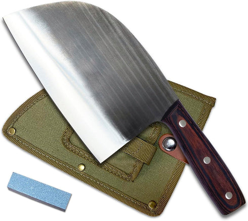 Handmade Forged Kitchen Butcher Knife, Serbian Chef Knife Full Tang