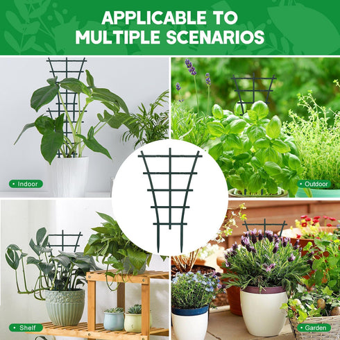 SYWHXY 12 Pack Stackable Mini Climbing Plant Trellis for Indoor Potted Plants, Flower Pots Support, Peas, Hoya, Pothos