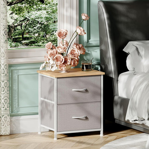 2 Closet Somdot Nightstand, Small Drawer Dresser End Table, Chest of Drawers, Bedside Table Night Stand End Table