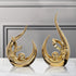 Dlfghos 2 PCS Gold Home Decor Accent Ceramic Statue Abstract Sculptures Centerpieces Mid
