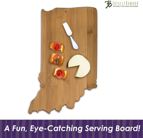 Totally Bamboo Indiana State Shaped Bamboo Serving & Cutting Board