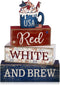 CroBlissful 4 Pcs 4th of July Decorations Patriotic Memorial Day Tabletop Decoration