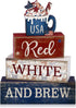 CroBlissful 4 Pcs 4th of July Decorations Patriotic Memorial Day Tabletop Decoration
