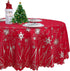 LUSHVIDA Christmas Round Table Cloth Washable Water Resistance Holiday Microfiber Tablecloth Decorative