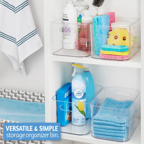 STORi Bliss 10" x 6" Open Clear Pantry Organizer Bin, Plastic Containers with Handle for Kitchen, Fridge, Bathroom