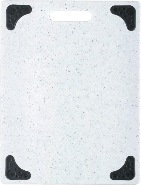 Dexas Superboard Cutting Board with Handle and Non-Slip Feet, 11 by 14.5 inches, Light Granite Color with Black Non-Slip Corners by Dexas